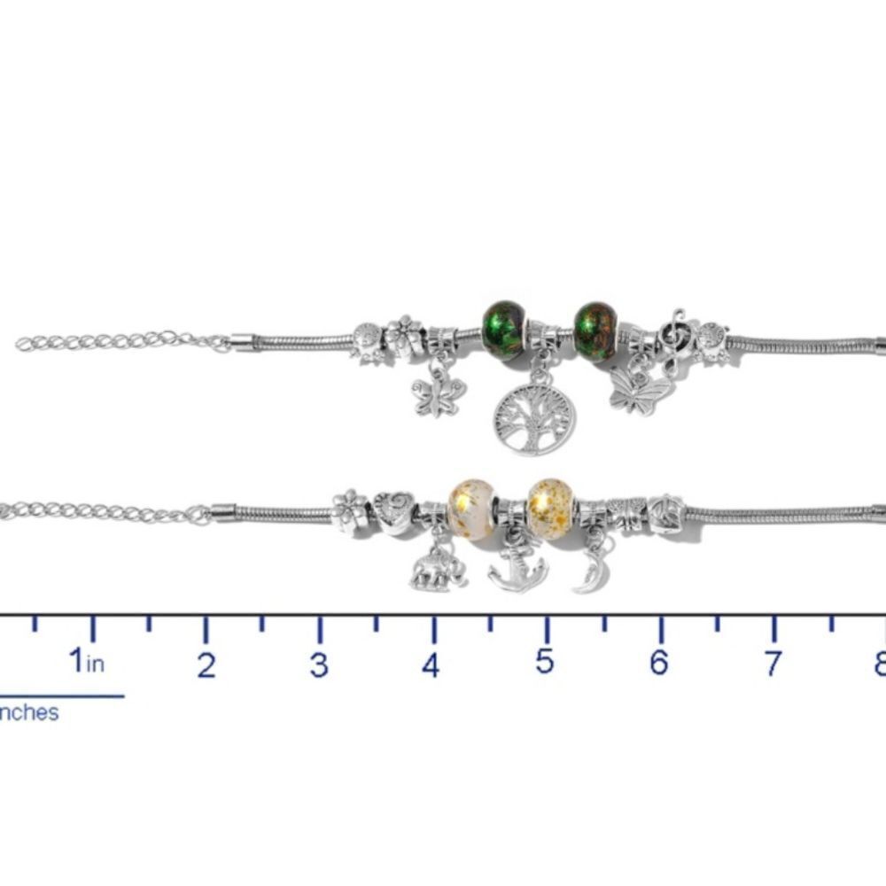 Set of Two 7.5 inch Charm Bracelets - Picture 3 of 4